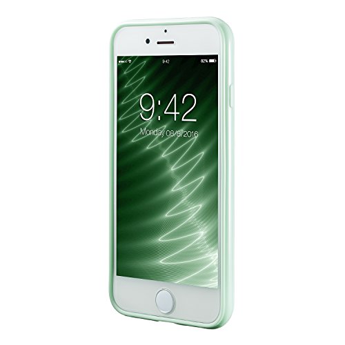 Funda para Apple iphone 8   iPhone 7 con cubierta de silicona a prueba de golpes  extremamente delgada  parachoques flexible y suave de Gloss Gel  manguera para Apple iphone 8   iPhone 7 de parachoques de TPU de color Verde Menta