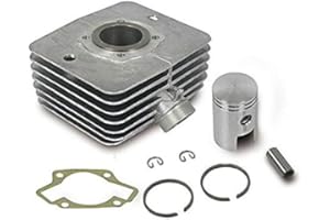 BISOMO Zylinder Set, 8-teilig, 50cm³ mit Ø 40mm Kolben, Zylinder Fußdichtung, originale Bauweise, geeignet für Simson S50 3-Gang Modelle