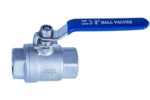 JIVTO Stainless Steel Ball Valve 3/4 Inch BSP, Female to Female, Full Port Valve for Gas, Oil, Liquid, Water.