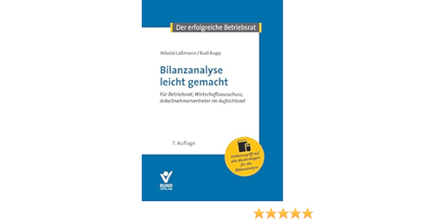 Bilanzanalyse Leicht Gemacht Der Erfolgreiche Betriebsrat Lassmann Nikolai Rupp Rudi Amazon De Bucher