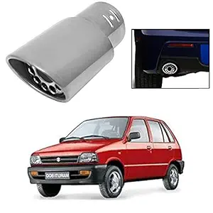 Olmeo A115 Gunner Oval Car Exhaust Silencer Tip Chrome- for Maruti Suzuki 800