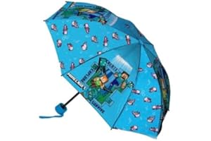 Coriex Paraguas Plegable Minecraft Survive | Azul, turquesa