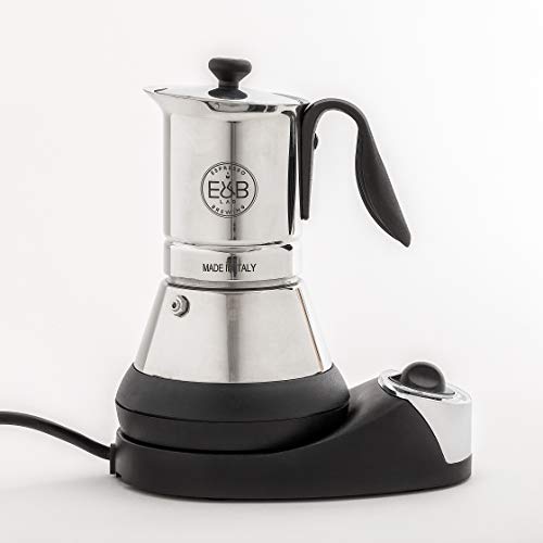 Y & B Lab Moka Electric 2/4T Moka 2/4 tazas Eléctrico temporizador 20 m Competition Moka Filter Inoxidable