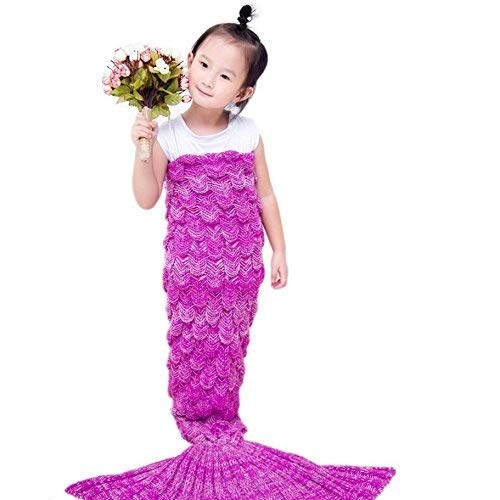 Manta lingvi con cola de sirena, de ganchillo, saco de dormir, hecho a mano, regalo para niños