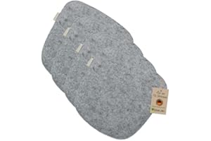 ‎SILUK SILUK gemütliches Sitzkissen aus Filz 40cm x 40 cm - Komfortable Waschbare - 4er Set Grau I Schwarz für Bank Stuhl Stuhlkissen (Quadrat - Grau)
