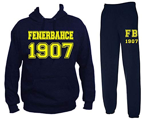 Youth Designz Herren 2er Set Kapuzenpullover + Trainingshose Fenerbahce Istanbul, Löwe, Schwarz, L