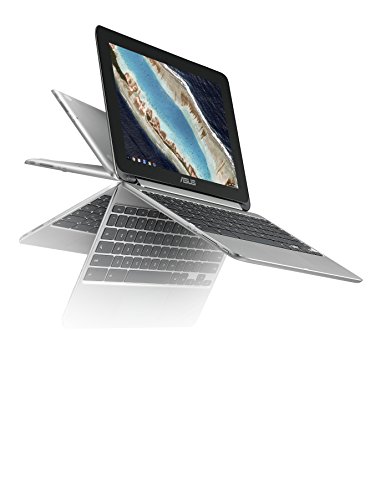 ASUS C101PA-FS002 10 1-inch Touchscreen Chromebook Flip  Silver  -  OP1 Processor  4GB RAM  16GB eMMC  10 1 360-Degree Rotatable Touchscreen  Chrome O