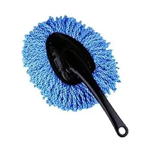 SATMPD Super Soft Multipurpose Mini Interior Car Duster | Car Cleaning Accessories | Microfiber | Brushes | Ultra Washable for Dry/Wet Car, Home, Kitchen, Office Cleaning Brush, (Mini Duster) Blue