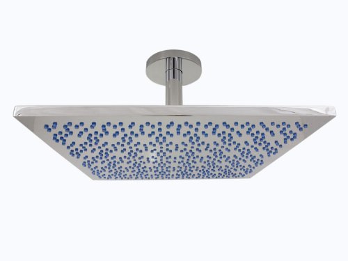 La cabeza de ducha 350 mm Square. Hecho de latón fundido con acabado cromado mecanizado. Con 630 Boquilllas