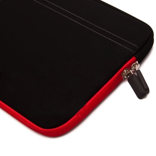 SumacLife schwarz MIcrofiber Microfaser-Hülle Shock Resistant Stoßfest Pouch Notebooktasche für MacBook Pro/Air 33,8 cm (13,3 Zoll) (Blacks-Red) - 5