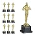 Produktbild Relaxdays 10 x Siegerfigur, quadratischer Sockel, Figur mit Kranz, Siegertrophäe, Hollywood, Geschenkidee, 18 cm groß, Gold