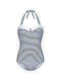 blau-weiß gestreiftes Muster Pussy Deluxe Maritim Swimsuit blau, Größe:XXL