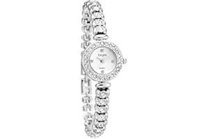 Ostan Montre Bracelet pour Femme à la Mode Ronde avec Cadran en Forme de Fleur et zircones