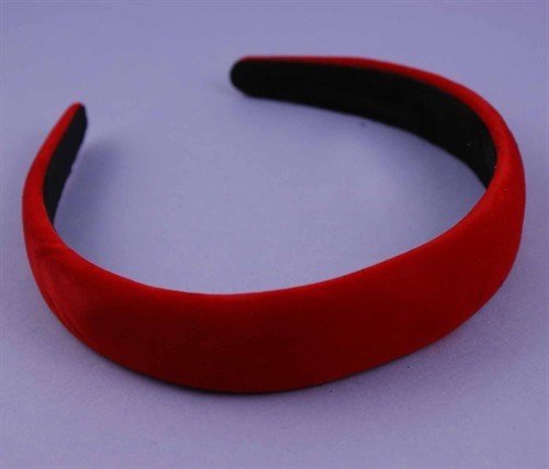 Aliceband - Red Flock ~25mm padded alice band headband