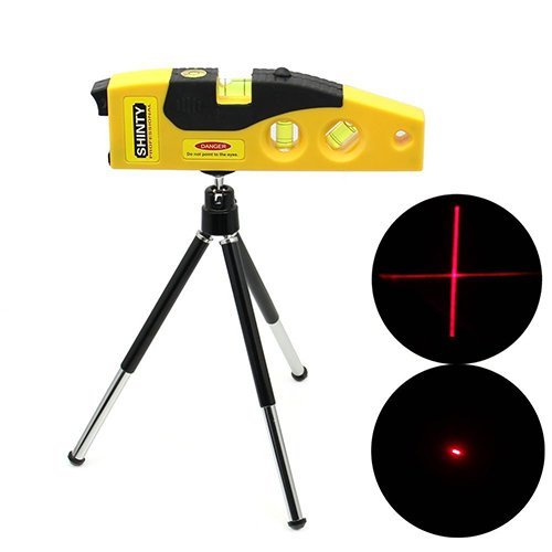 Gearmax® Mini Linien Markierungs-Maschine 160 Grad Laserbereich mit justierbarem Stativ (Gelb)