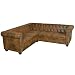 Produktbild Festnight Chesterfield Ecksofa Sofa 5-Sitzer-Ecksofa Wohnzimmersofa Couch Loungesofa Kunstlederpolsterung 205 x 205 x 73 cm Braun