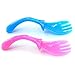4PCS Curved Handles Design Baby Infant Safe Tableware Training Spoon Fork Spork Set