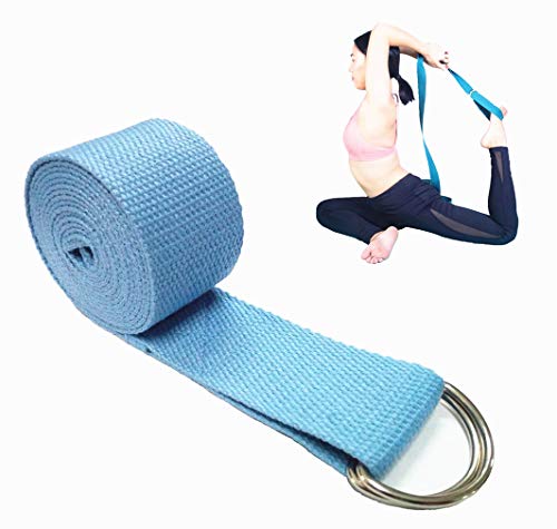 6FT Sangle Yoga Durable Coton Sangle D'étirement avec Ajustable Métal D-Ring Boucle pour Fitness Général Faire Exercices et Thérapie Physique par SamGreatWorld