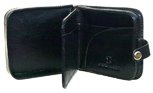 Mens Gents Top Quality LEATHER Square Coin Tray by Golunski Purse Wallet (Black)