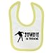 Price comparison product image Funny Zombie in Training Design Baby Bib with Yellow Contrast Trim and Black Print