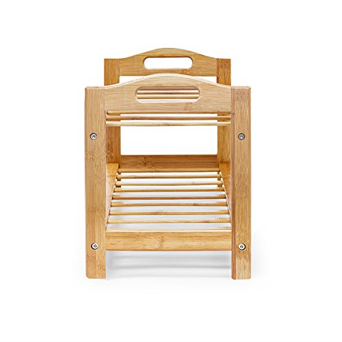 Relaxdays Bambus Schuhregal H x B x T: ca. 40,5 x 69 x 26 cm Schuhschrank mit praktischen seitlichen Griffen und 2 Ablagen für Ihre Schuhpaare zur Schuhaufbewahrung aus Holz als stabiles Regal, natur - 5