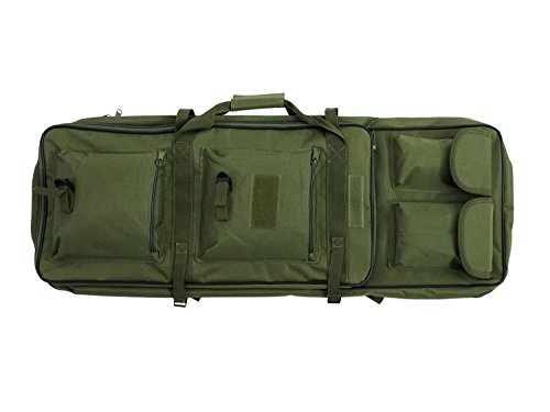 BEGADI Langwaffentasche/Futteral mit Doppelfach & Aussentaschen, 85 x 30cm - Olive