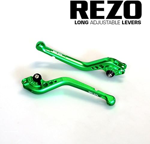 REZO V2 Long Green Adjustable CNC Motorcycle Levers For BMW S 1000 RR 2010-2014, BMW S 1000 R 14'