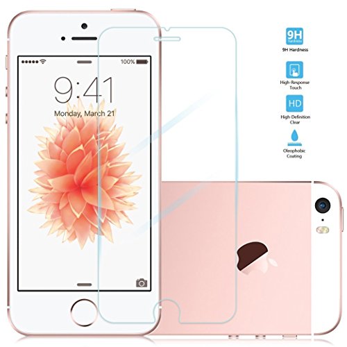 Film Protection iPhone 5S, Splaks [Pack x 2] iPhone SE/5/5S/5C Film d'écran, Protection d'écran en Verre Trempé, Protection et Film d'écran dureté 9H et Installation facile sans bulles pour Apple iPhone SE/iPhone 5S/5/iPhone 5C(4.0 inch)