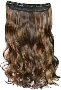 Bella Hararo Golden Highlight Curly/Wavy Synthetic Hair Extension For Girls And Women (26