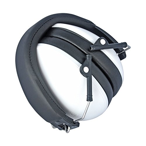 Viwanda weißer Junior Kinder Kapselgehörschutz (zusammenfaltbar) mit schwarzem Halterungsschutzband, SNR 23.4dB NRR30dB CE EN 352-1 - 3