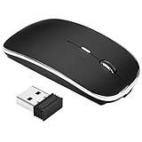 Mute-Maus:Pomisty Kabellose Maus leichter und leiser. Benutze die Maus an öffentlichen Orten oder im Schlafzimmer, ohne andere zu stören