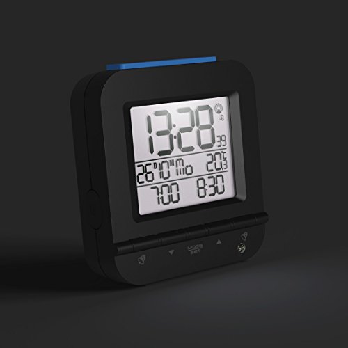 Hama Funkwecker „Dual Alarm“ (digital, 2 Weckzeiten, laut, ansteigender Weckton, sensorgesteuerte Nachtlicht Funktion, Snooze, Temperatur, Datum) Wecker schwarz - 3