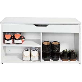 SoBuy FSR27-W Schuhbank zur Schuhaufbewahrung mit Sitzfläche Sitzbank 3