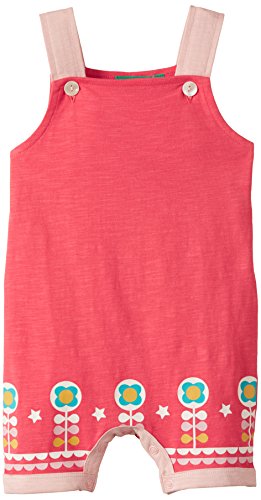 Little Green Radicals Baby-Girls Rose Flowers Storytime Floral Dungarees, Rose Pink, 3-6 Months
