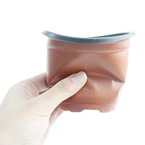 Whonline 50 Stück Plastik Blumentopf Pflanzgefäß und 50 Stück Weiße Etiketten - 5