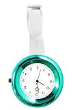 Ellemka JCM-2103 N - Schwesternuhr Ansteckuhr FOB Elegante-e medizinisch-e Kittel-Uhr Analog funktional Krankenhaus Pflege-r Krankenschwester Quarz Clip Fashion Farbe Türkis Turquoise Blau-grün