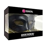 Dorcel Mask Venitian Masquerade Leather Style Mask, Black
