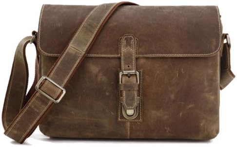 SAIERLONG Men's Messenger Bags Shoulder Handbags Brown Orange Cow Leather