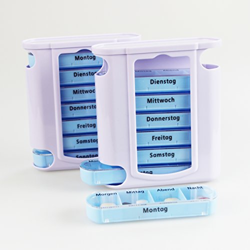 2 er Pack ( = 2 Stück ) praktischer Medikamentendosierer , Pillendose,Pillenbox , Tablettenbox , Wochendosierer , 14 Tage – aus dem KAMACA-SHOP - 3