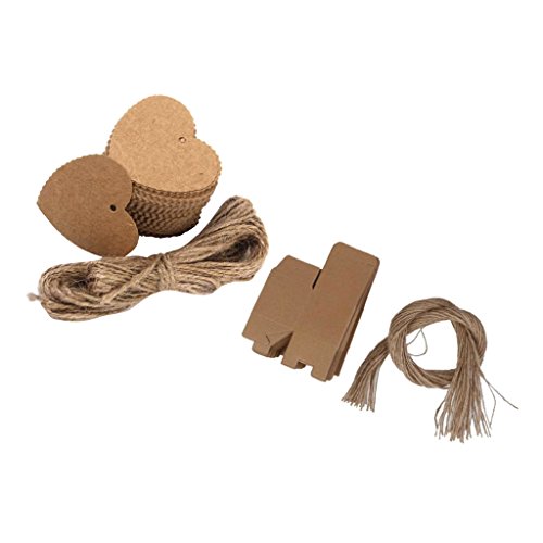 Homyl 100pcs Vintage Blank Gift Tags & 50pcs Candy Gift Box Baby Shower Party Gift