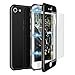 Produktbild CE-Link iPhone 7 Hülle iPhone 8 Hülle with iPhone 7 / iPhone 8 Panzerglas, Hardcase 2 in 1 Handyhülle 360 Magnetisch Hard Full Body Macaron Schutzhülle Bumper - Schwarz