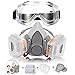 Produktbild Haice Atemschutzmaske Respirator Staubmaske Hlabmaske Set mit Schutzbrille Gasmaske mit Filter Gegen Gase, Dämpfe und Partikel Lackiermaske für Handwerker, Heimwerker, Farbspritz und Pestizid usw
