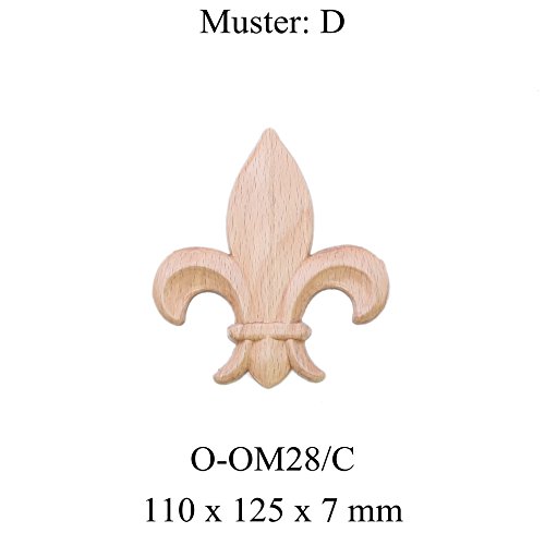 Französische Lilie Ornament Holz Verzierung (D)