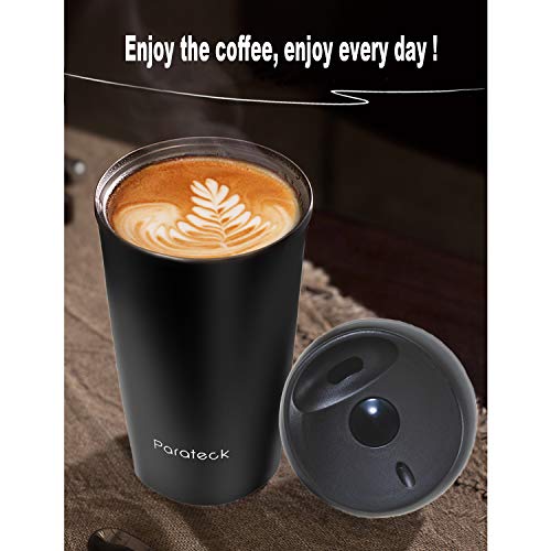 Insulated Travel Mug 500ml Stainless Steel Coffee Cup Vacuum Mug Drink Flask Leak Proof For Sports Camping Outdoor Black Plastic Attack
