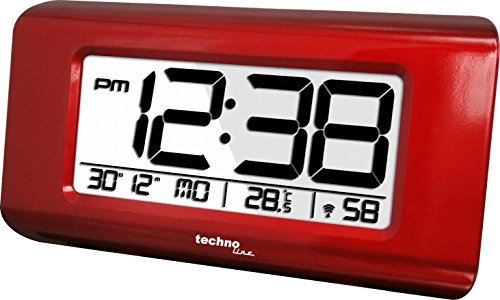 WT 197 – eleganter Funkwecker mit Temperaturanzeige, Technoline, rot-metallic, 14,5 cm x 38,8 cm x 7,2 cm - 2
