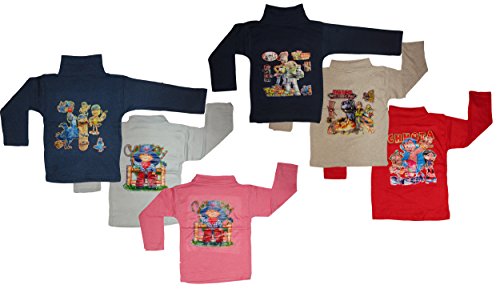 Kids Boys and Grils High Neck T shirt Full Sleeve Cotton Top & Tees Multi Color pack of 6 - Amazon