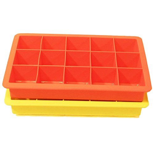 2er Pack – 15er Silikon Eiswürfelform, Pralinenform, Schokoladenform etc. | 100% BPA Frei | geschmacksneutral und geruchsfrei | Maße 33x33mm - 2