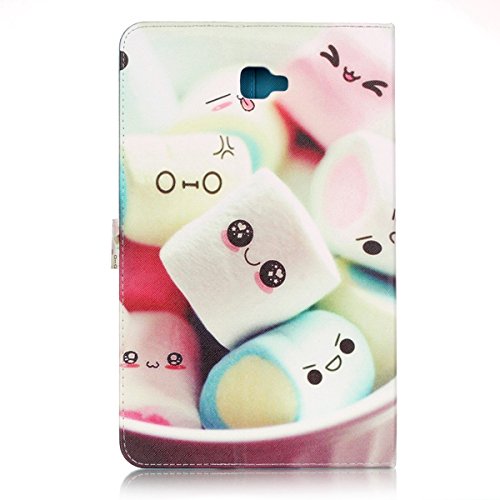 Samsung Galaxy Tab A 10.1 Hülle,Galaxy Tab A 10.1 (2016) Ledertasche Smart Cover,Ekakashop Bunt Muster Painting Handtuch Kuchen Flip Magnetverschluss PU Leder Wallet Case Kunstleder Etui Schale Ständer Tasche Etui Schutzfolie mit Einstellbarem Blickwinkel Schutzhülle und Kreditkarte Card Holder Slot für Samsung Galaxy Tab A 10.1 Zoll (2016 Version SM-T580N SM-T585N) + 1x Kostenlos Ständer (Farbe zufällig) - 6