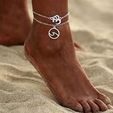 Jovono - Tobillera hecha a mano para playa, yoga, fiesta y noche y otros eventos.