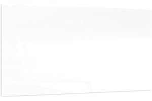 ALLboards Lavagna in Vetro Bianca Magnetica 200x100cm, senza Cornice, a Muro, Per Calamite Neodimio, Vetro Temperato